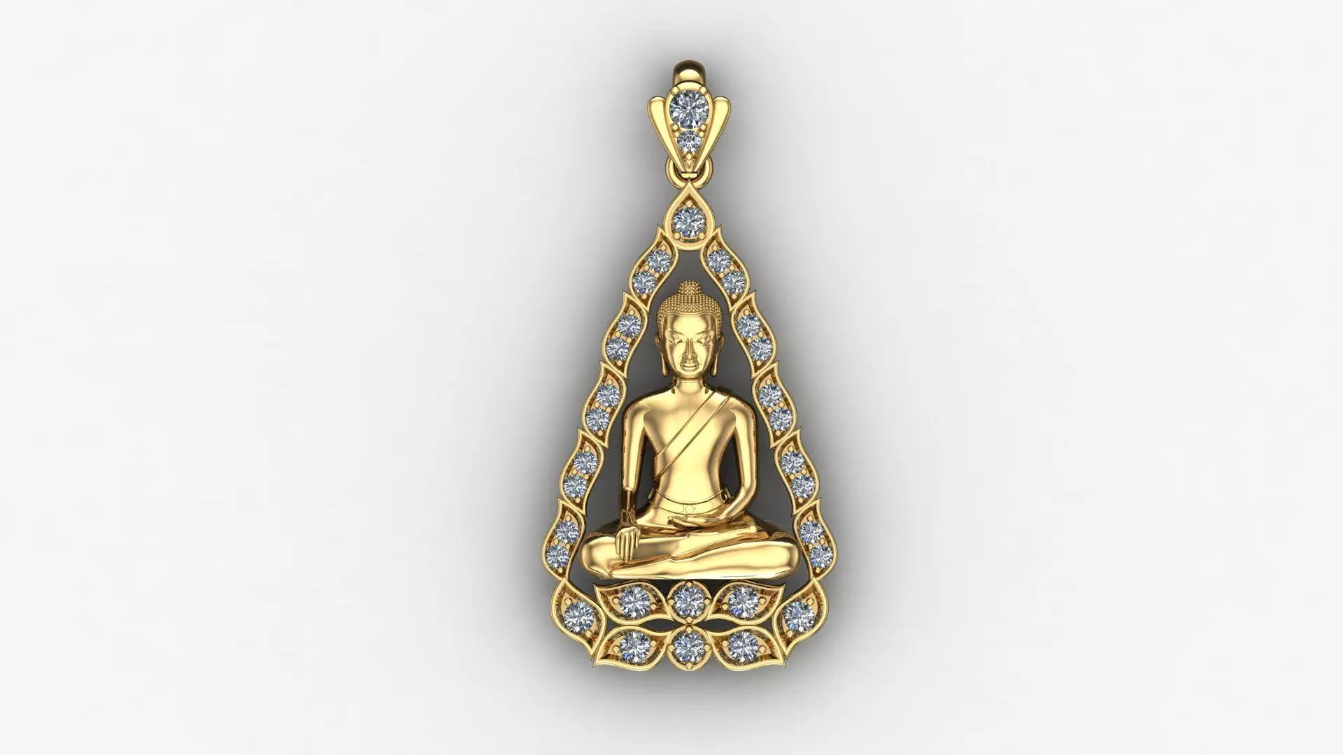 Buddha Pendant Jewelry 3D model_0