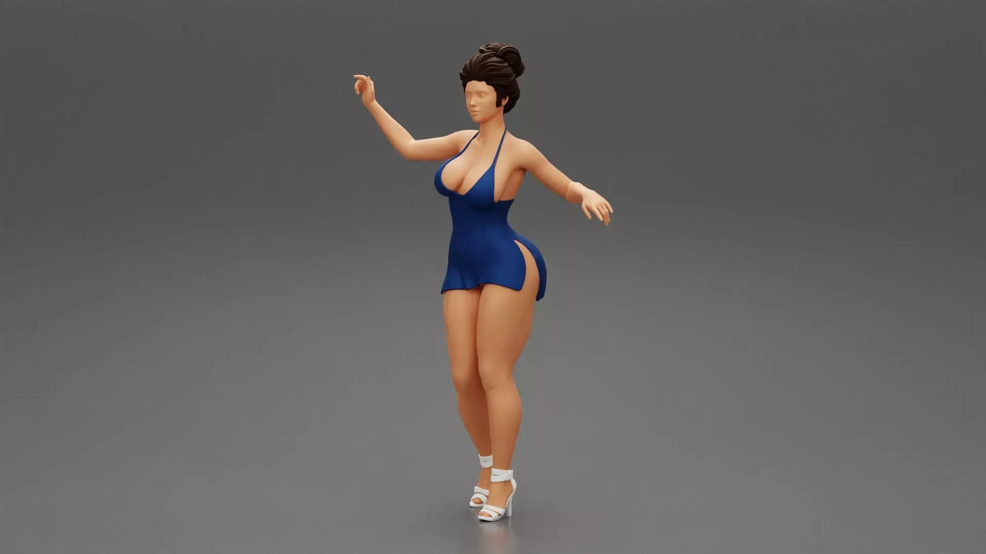 Hot Girl wearing mini sexy dress 3D print model