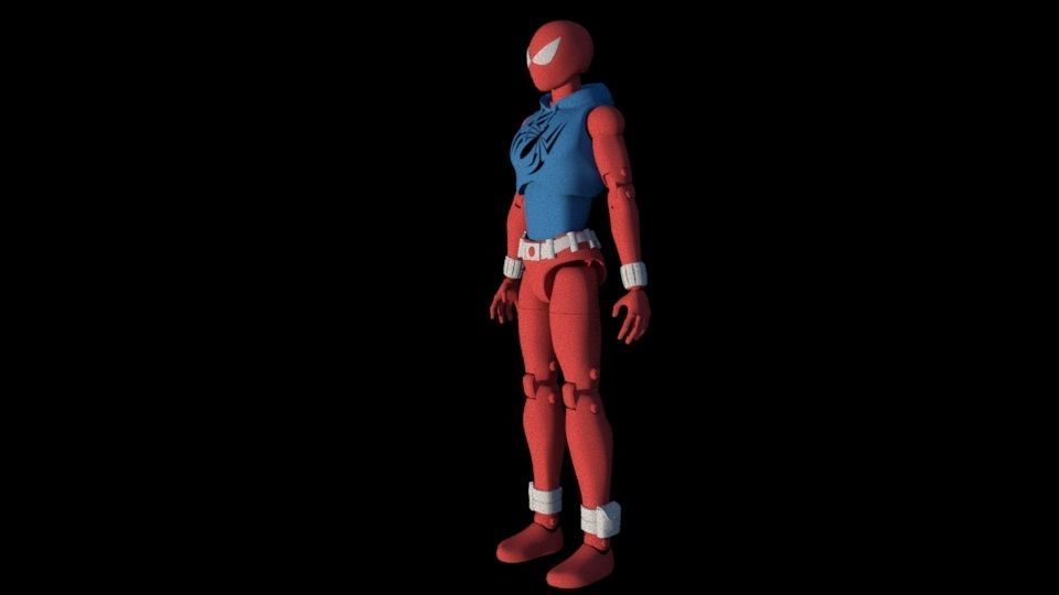 Spider man scarlet spider Action figure 3D print model_16