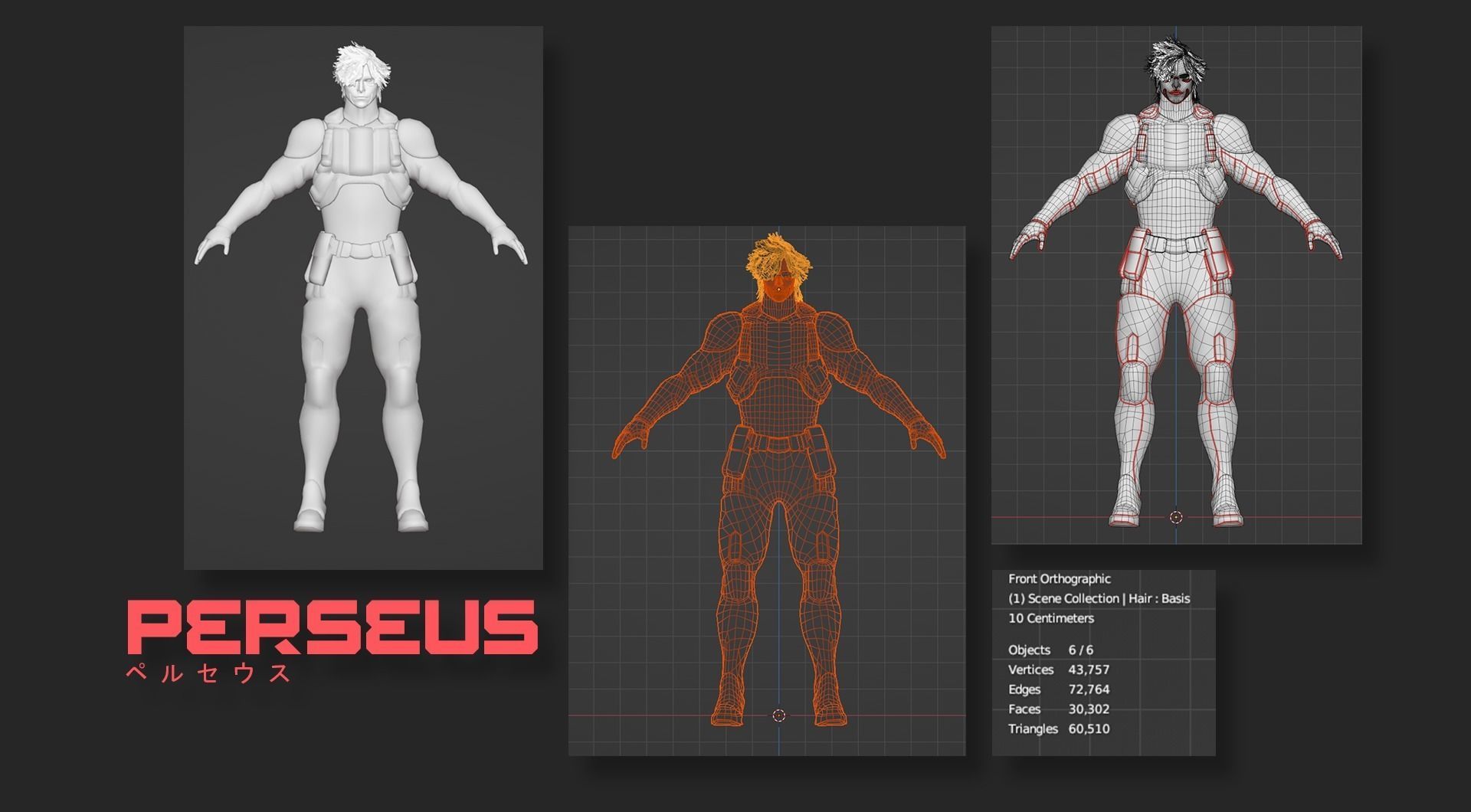 Low Poly - Cybernetic Soldier Perseus Low-poly 3D model_30