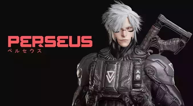Low Poly - Cybernetic Soldier Perseus Low-poly 3D model