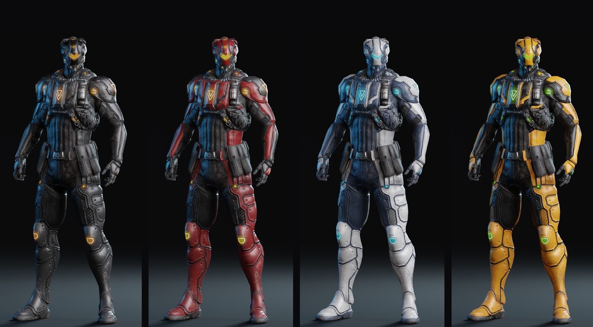 Low Poly - Cybernetic Soldier Perseus Low-poly 3D model_3