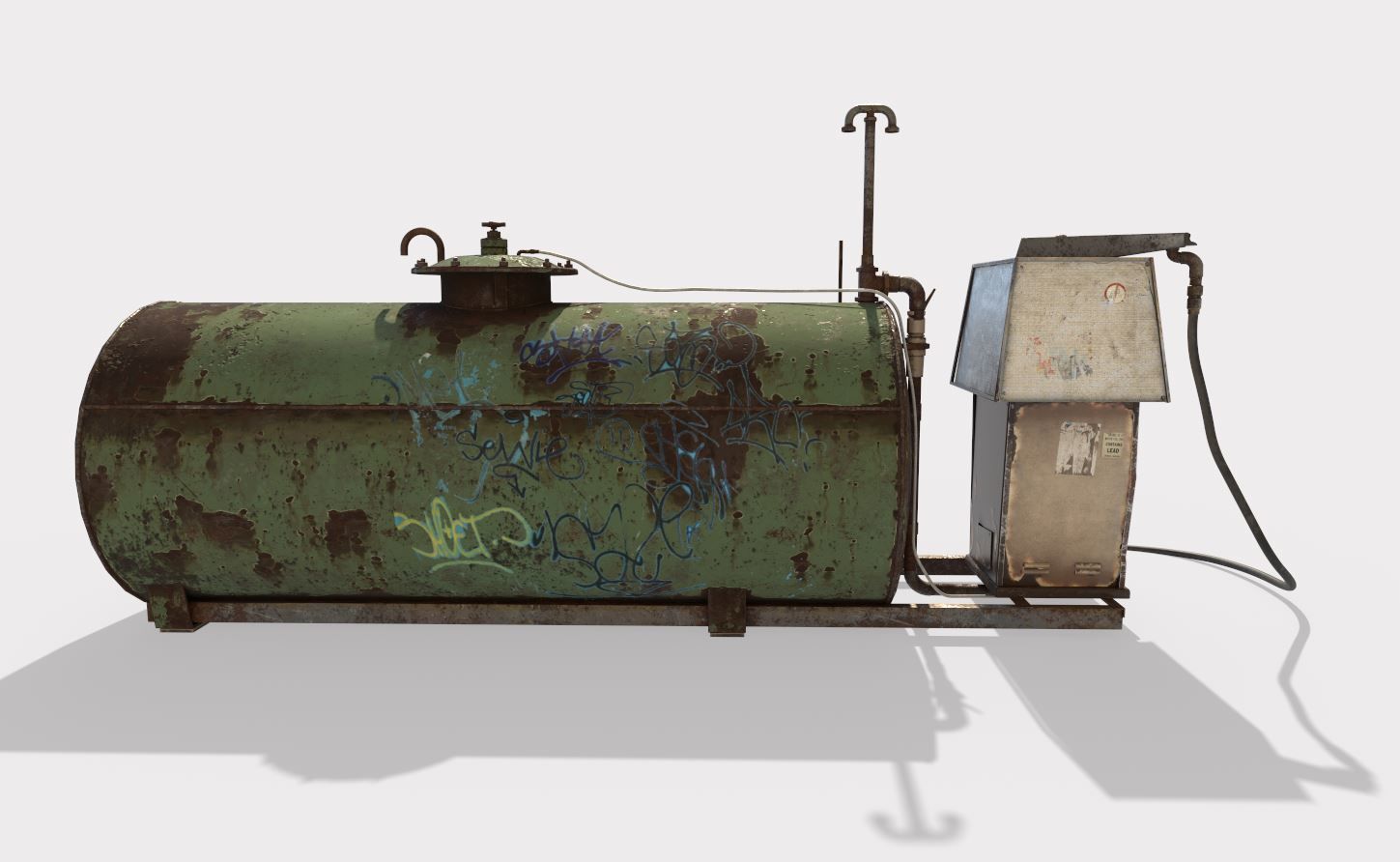 Old Gas Pump and Gas Tank 3D model | CGTrader