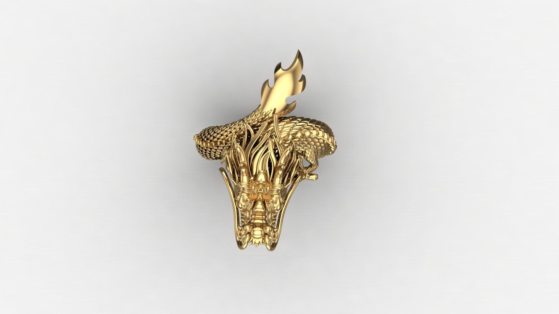 Dragon Ring Jewelry Light Gold 3D model_2