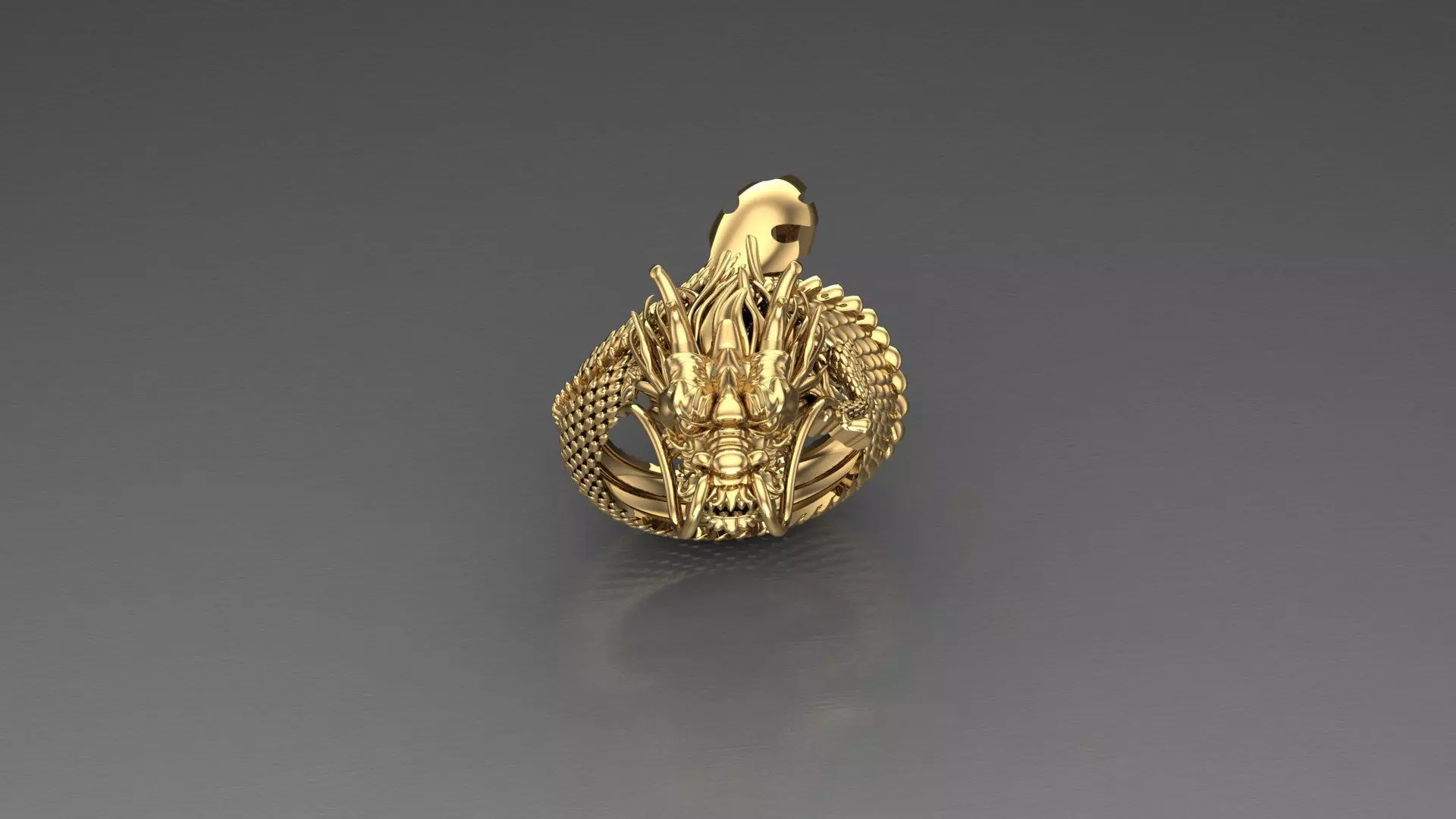Dragon Ring Jewelry Light Gold 3D model_0