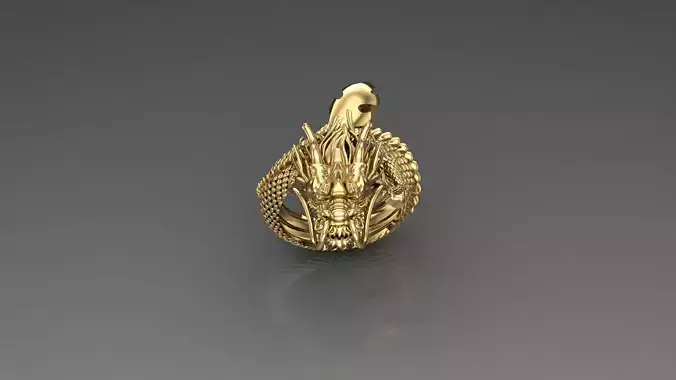 Dragon Ring Jewelry Light Gold