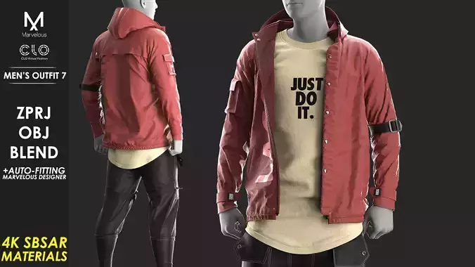 Mens Outfit 7 - Marvelous Designer with Video Process