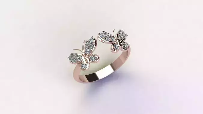 Butterfly Ring for women cad file 3d 3D model