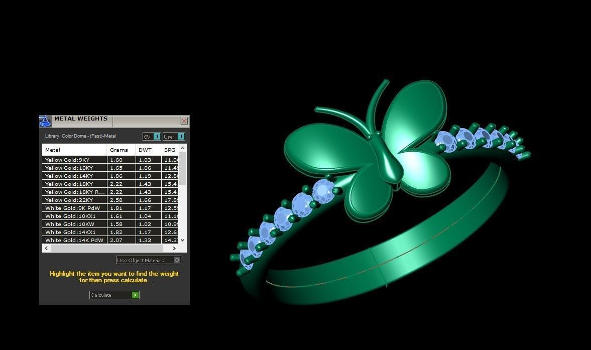 Butterfly Ring Jewelry  3D model_1