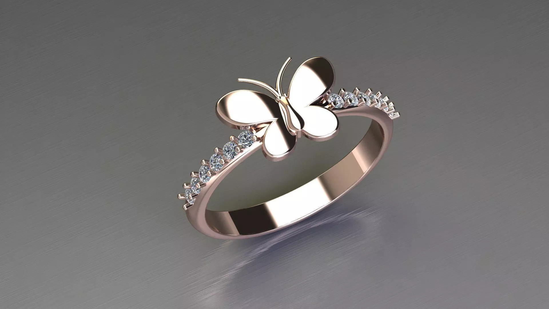 Butterfly Ring Jewelry  3D model_0