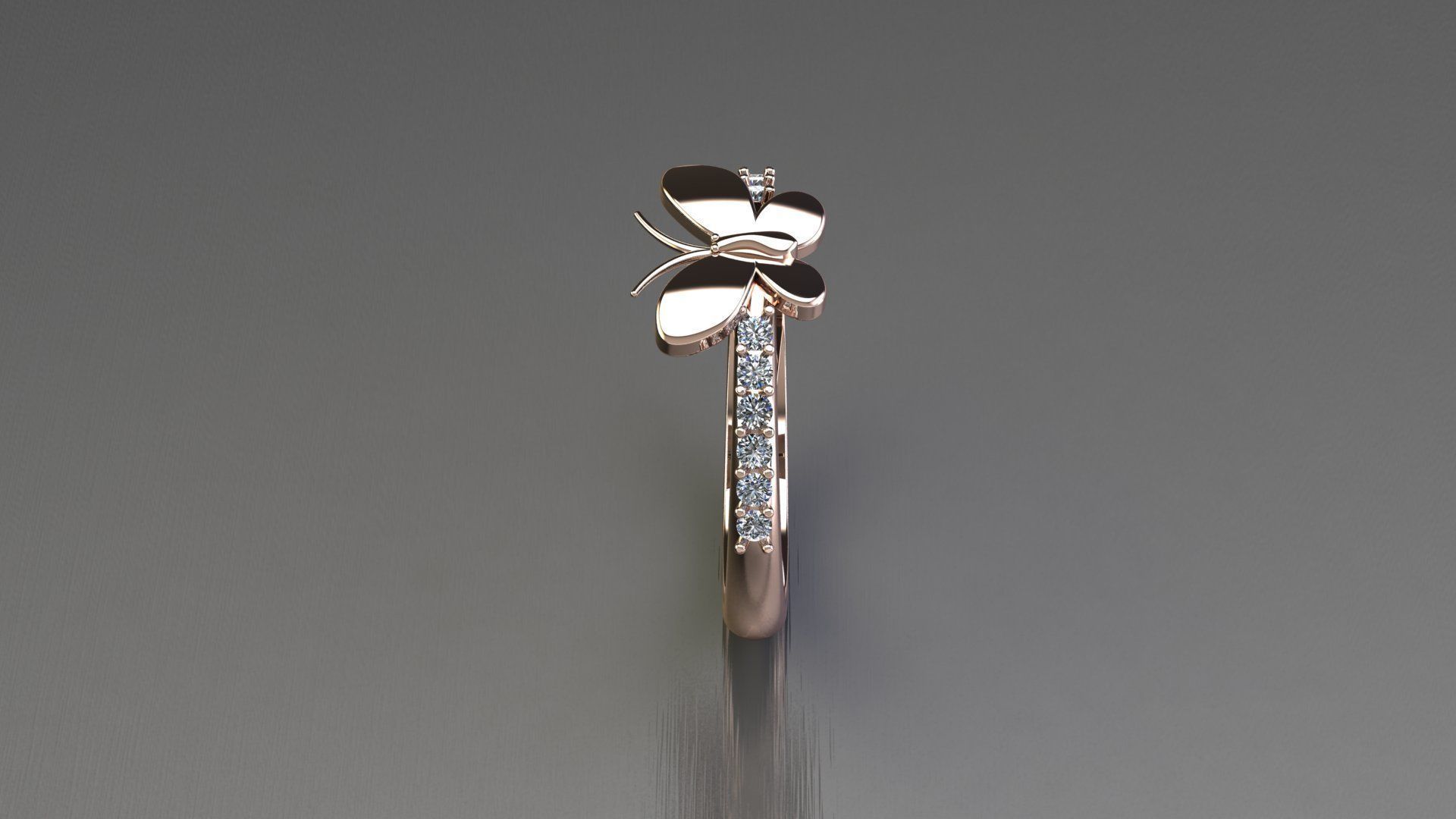 Butterfly Ring Jewelry  3D model_6