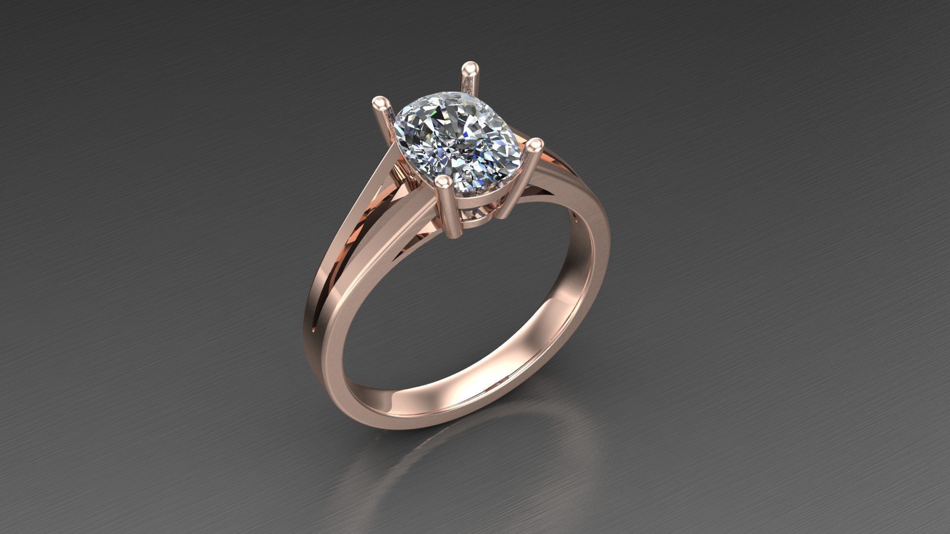 Solitare Women Ring cad file 3d 3D model CGTrader