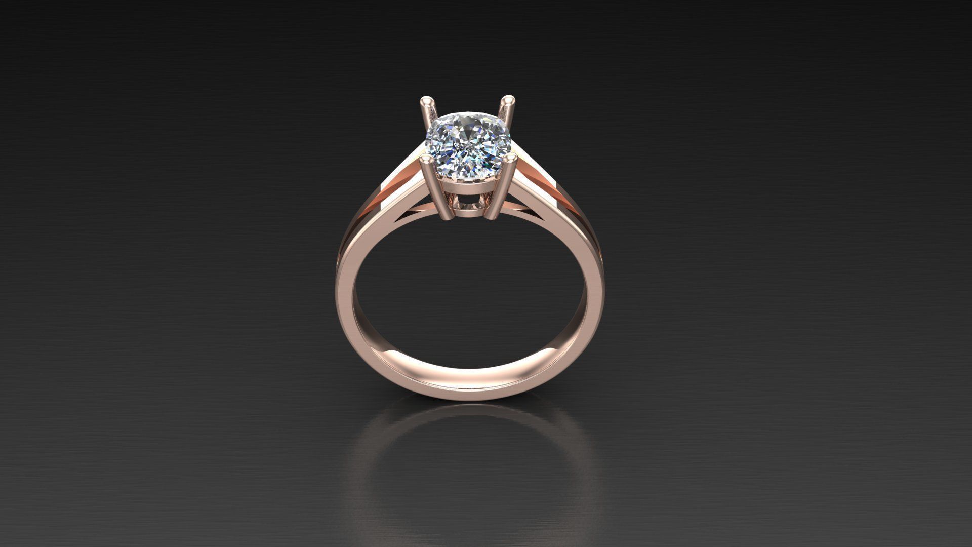 Solitare Women Ring cad file 3d 3D model_2