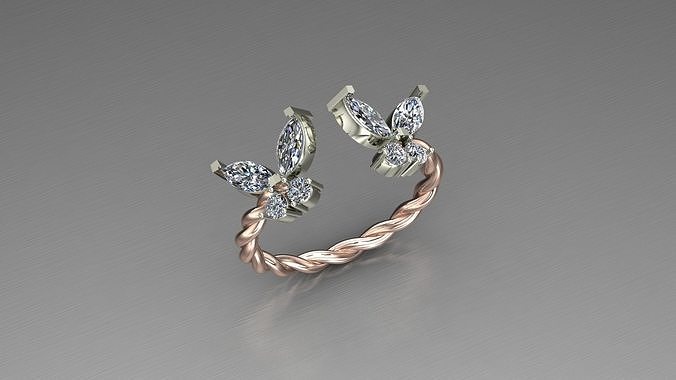 women diamond ring solitare 3D model