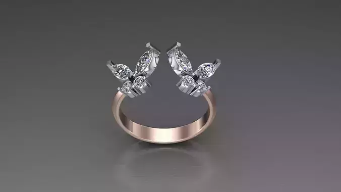 butterfly diamond for women ring