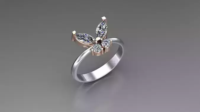 Butterfly diamond ring 