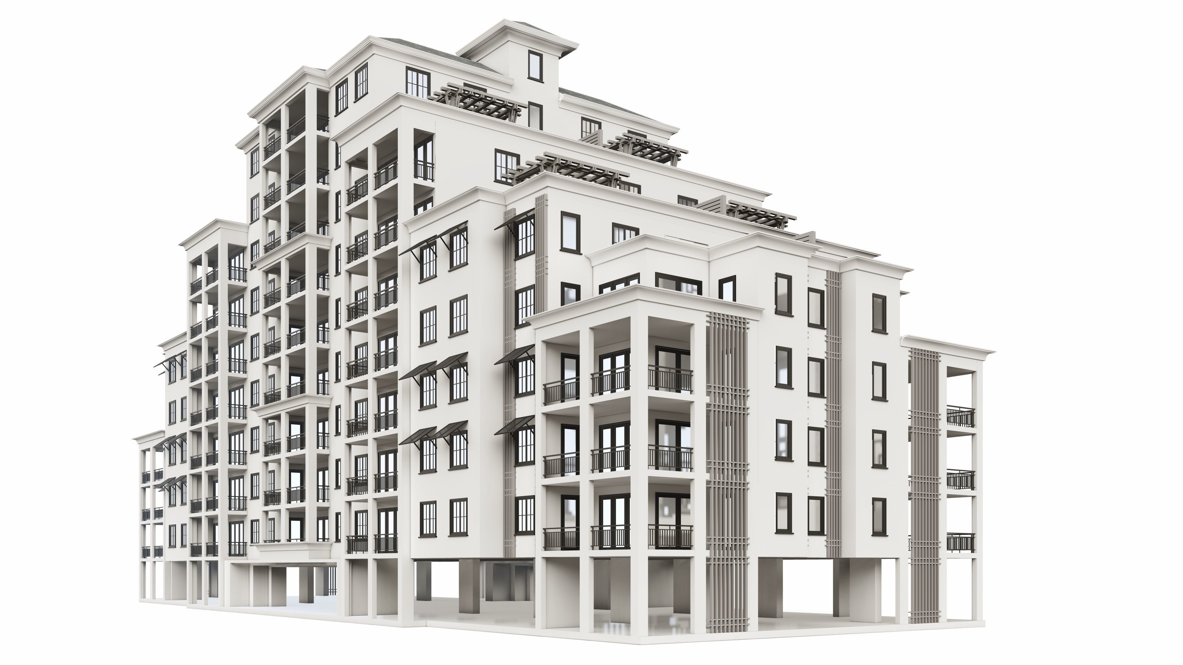 Building 3D Model apartment 3D model_2