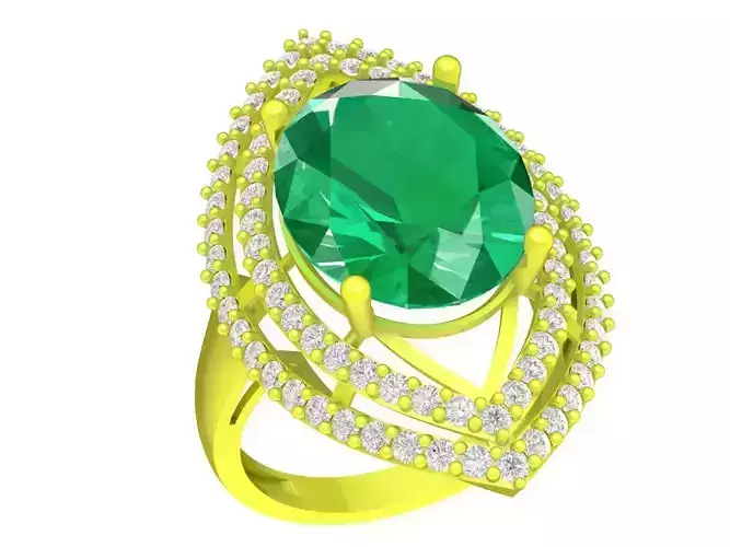 fashion asian diamond oval women ring 4486