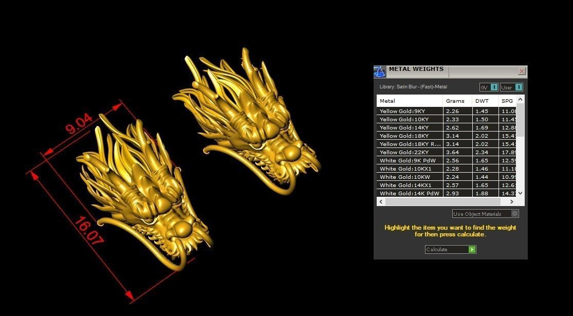 Dragon earring 3D model_1
