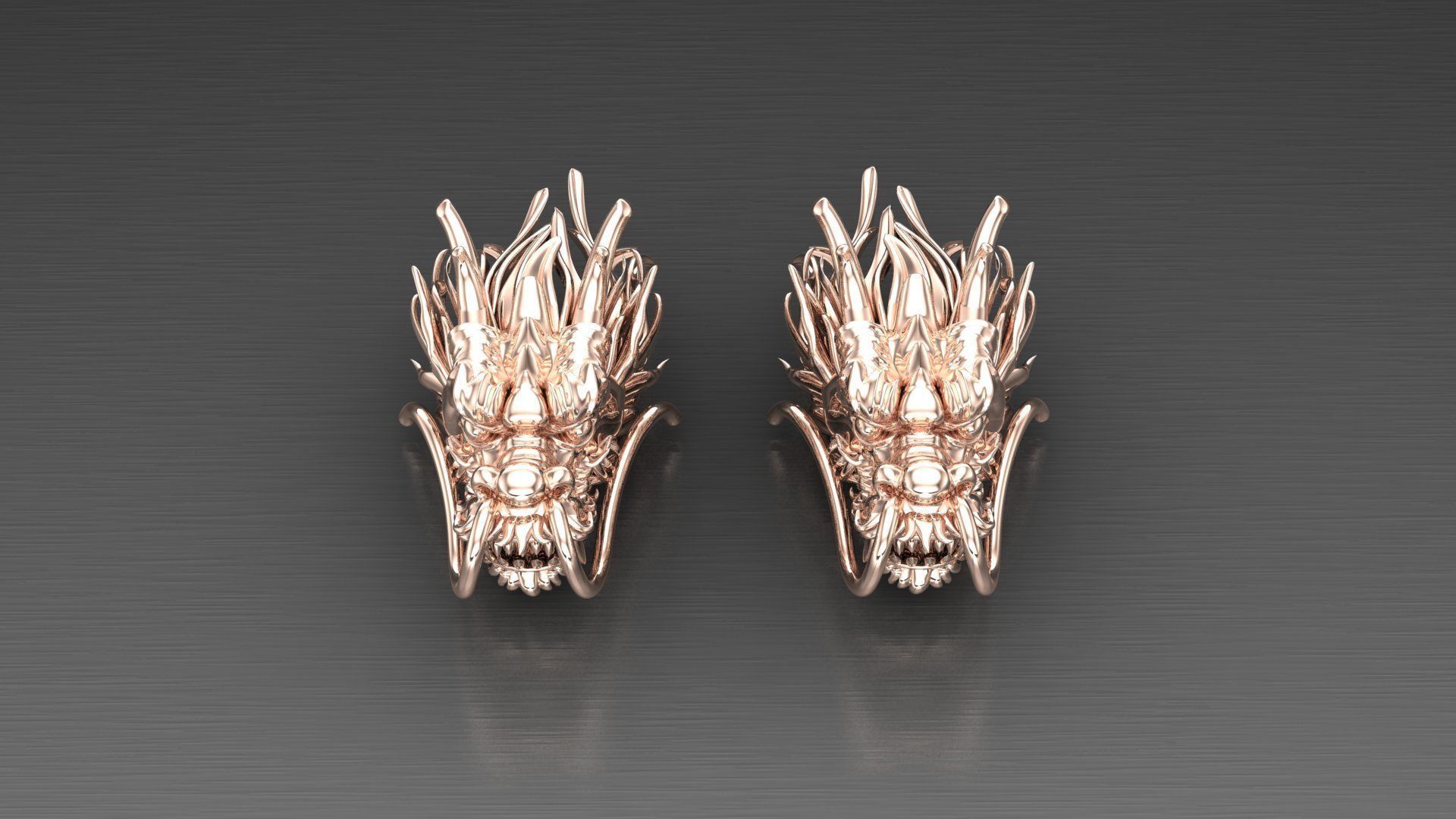 Dragon earring 3D model_2