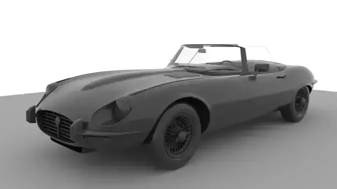 Jaguar e type v12 Interior Car 3D Model Low-poly 3D model