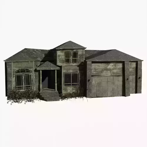 Abandoned old house - realistic low poly A-1 Low-poly 3D model