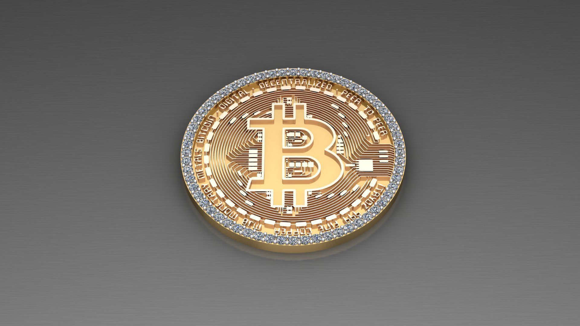Bitcoin jewelry Pendant 3D model_2
