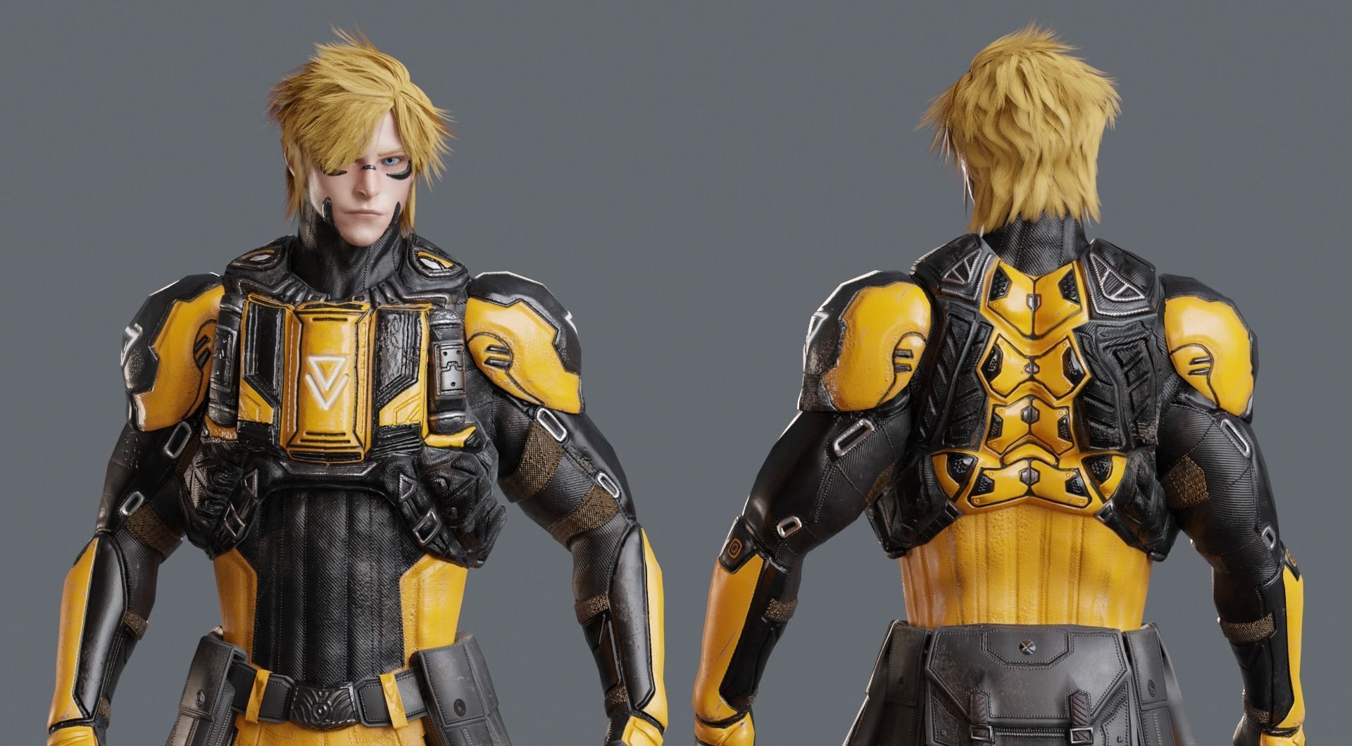 Low Poly - Cybernetic Soldier Perseus - Complete Low-poly 3D model_25