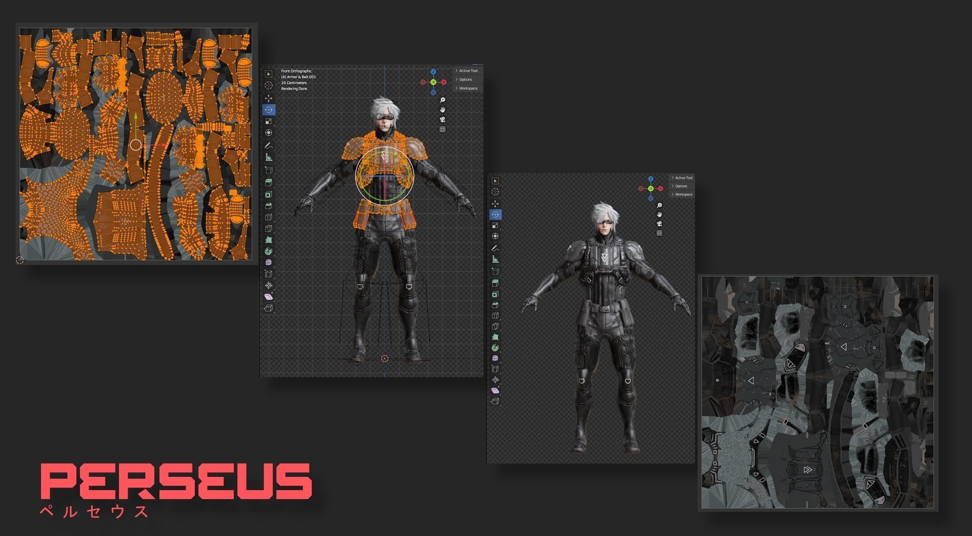 Low Poly - Cybernetic Soldier Perseus - Complete Low-poly 3D model_35