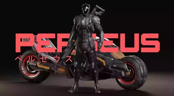 Low Poly - Cybernetic Soldier Perseus - Complete Low-poly 3D model