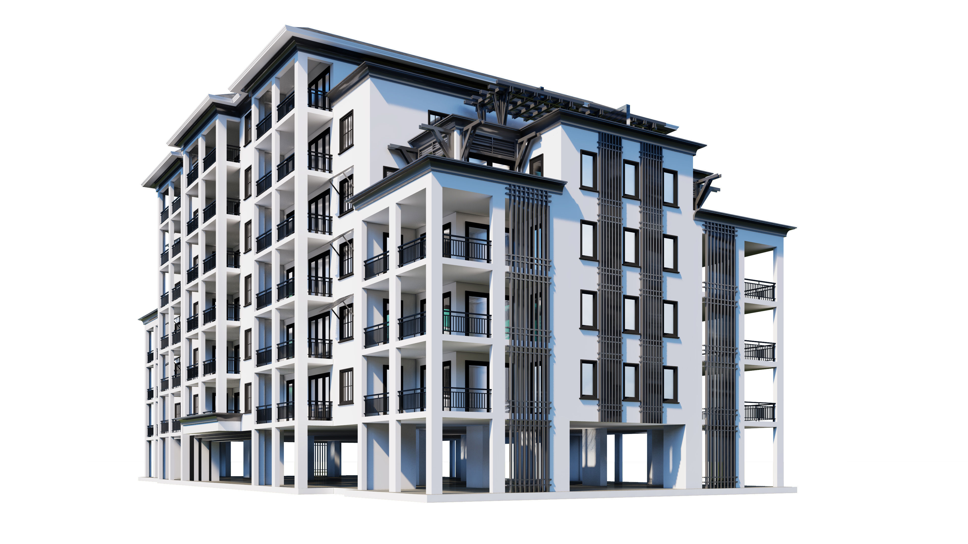 Building 3D Model apartment 3D model_1