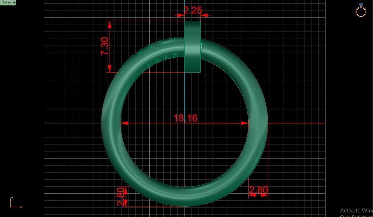 Ring M80 Women ring Size 8 US 3D print model_9