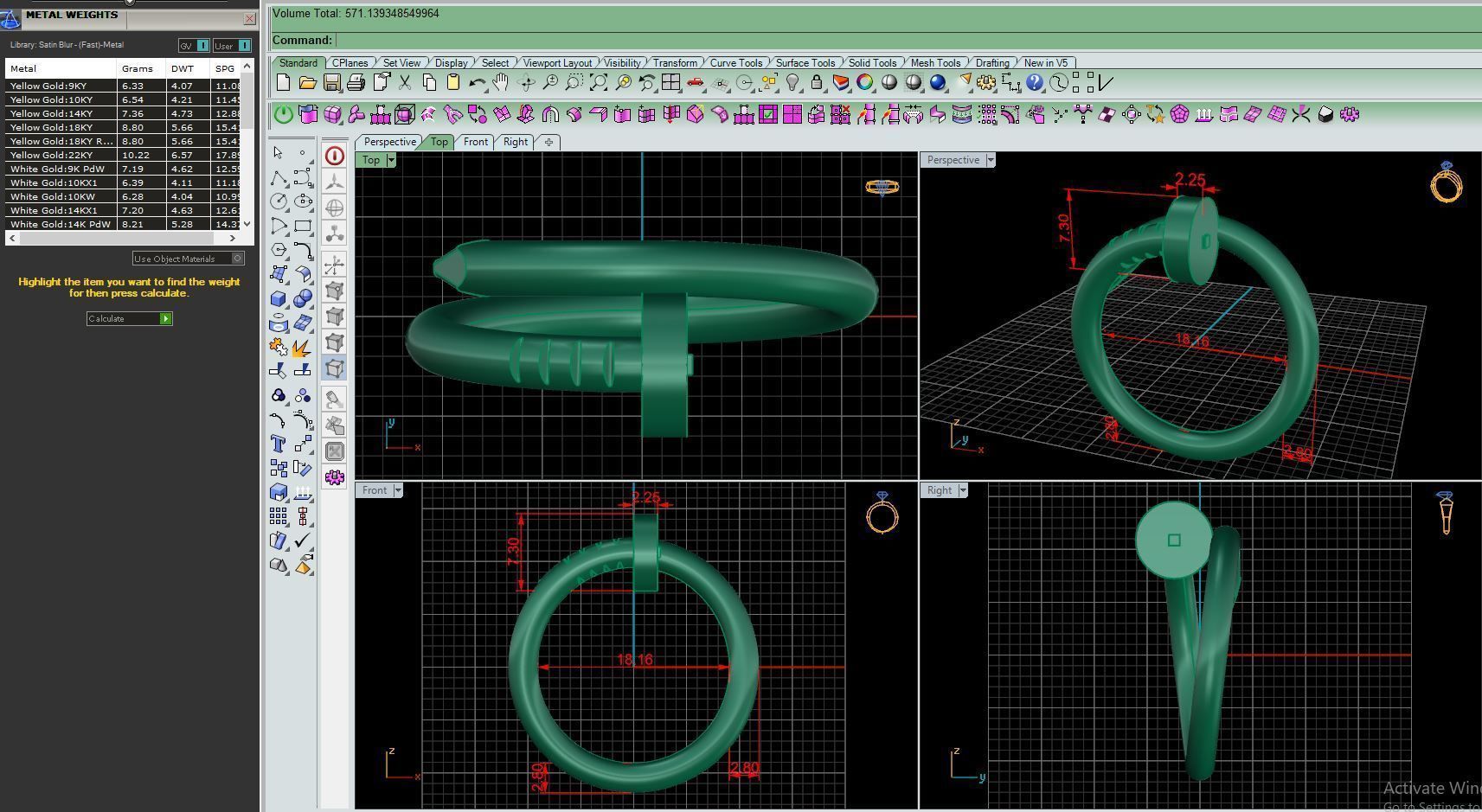 Ring M80 Women ring Size 8 US 3D print model_8