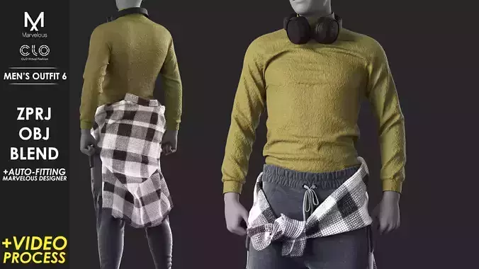 Mens Outfit 6 - Marvelous Designer with Video Process