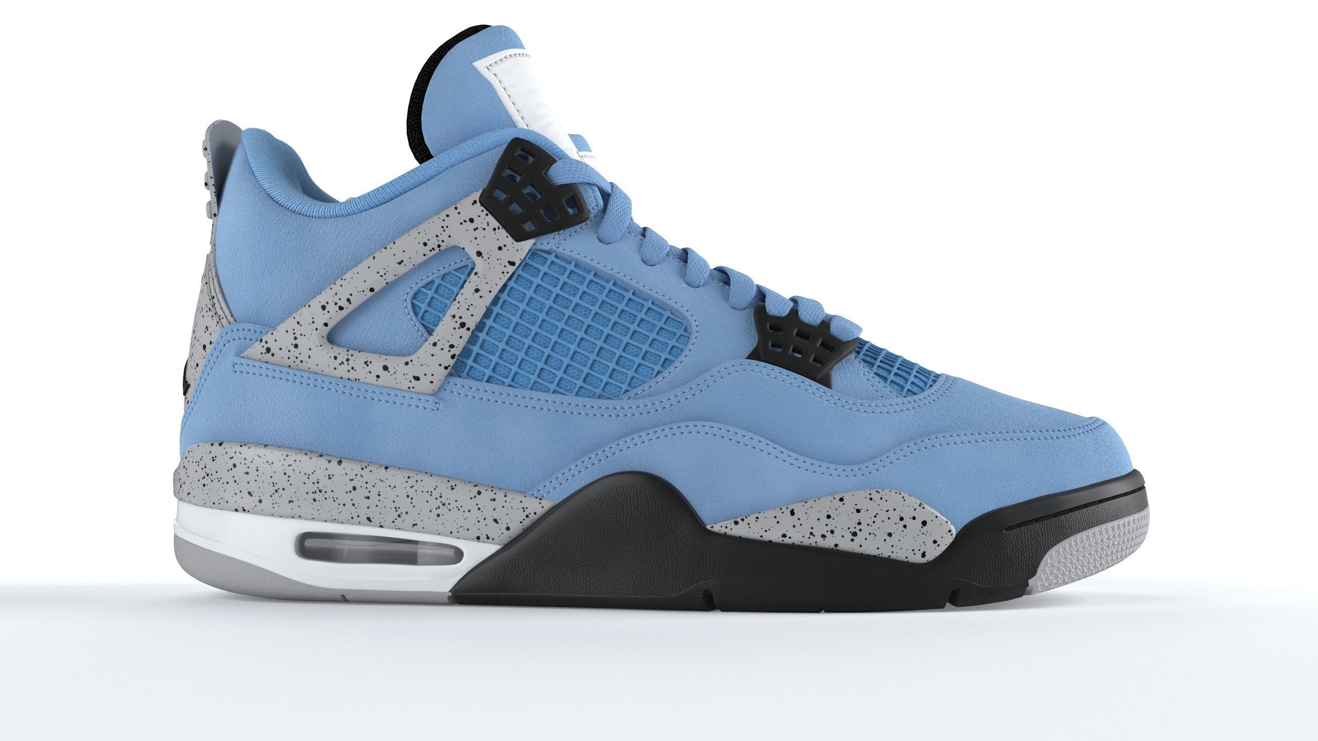 Jordan 4 Retro University Blue PBR 3D model_2