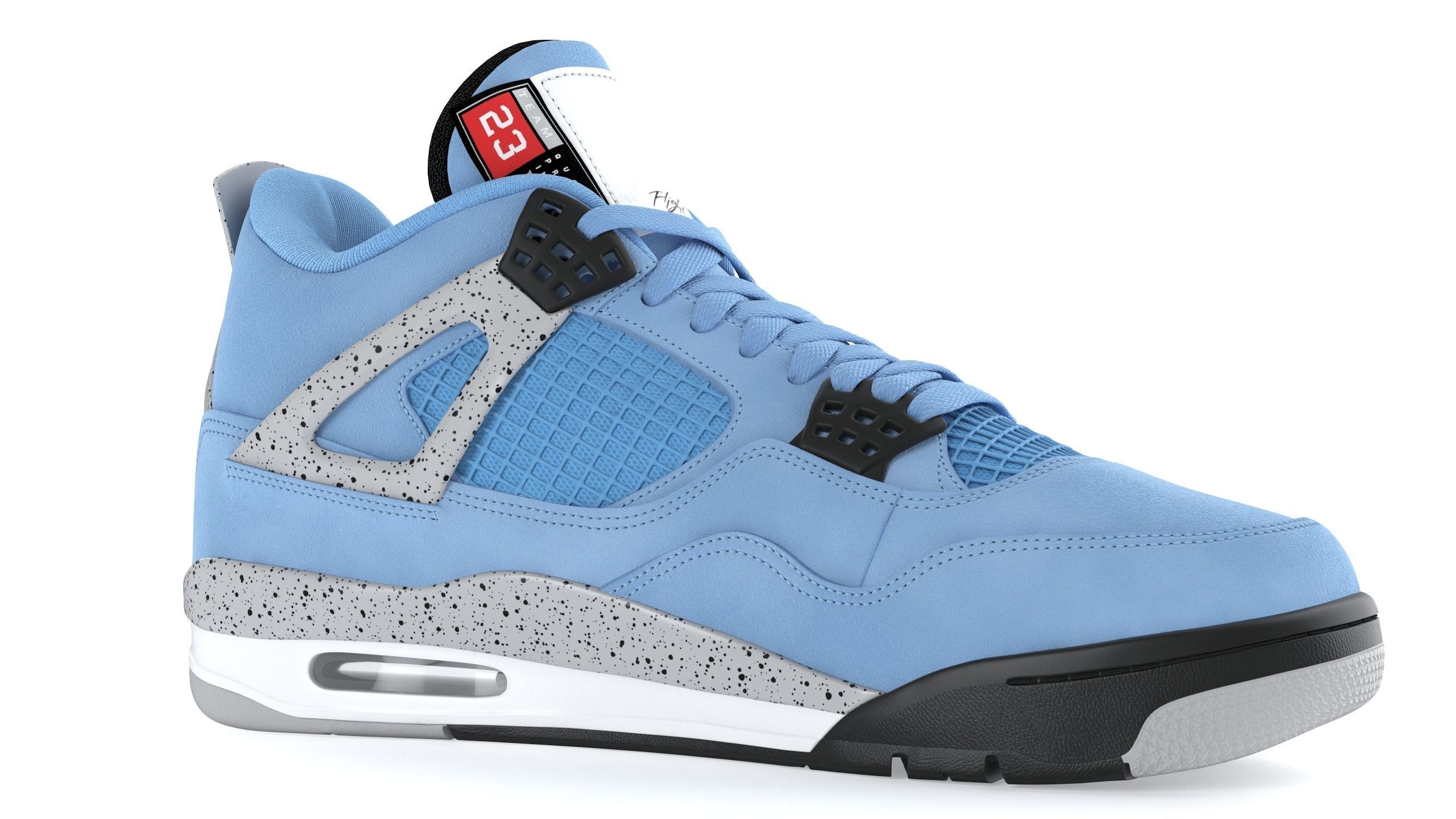 Jordan 4 Retro University Blue PBR 3D model_7