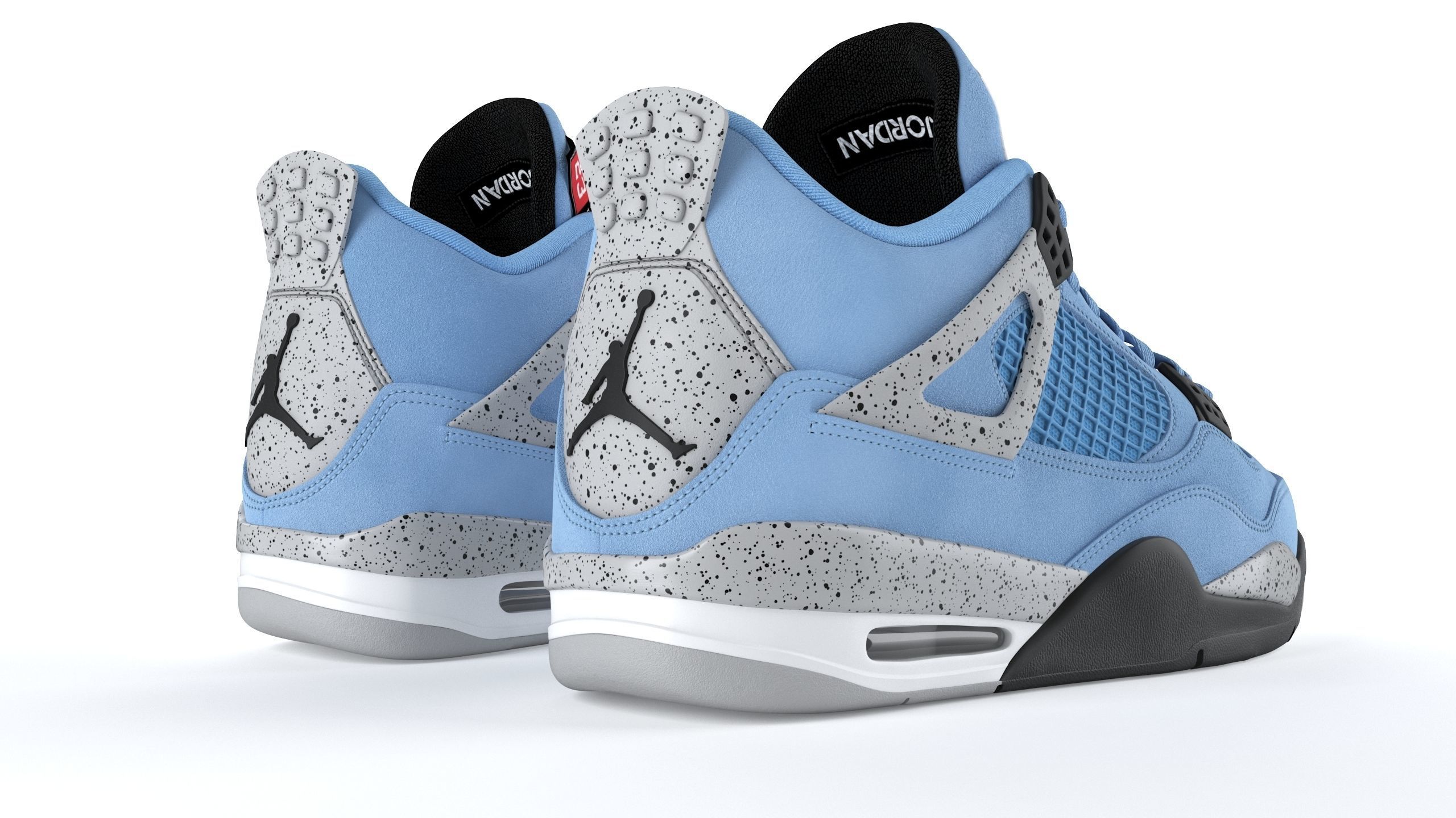 Jordan 4 Retro University Blue PBR 3D model_3