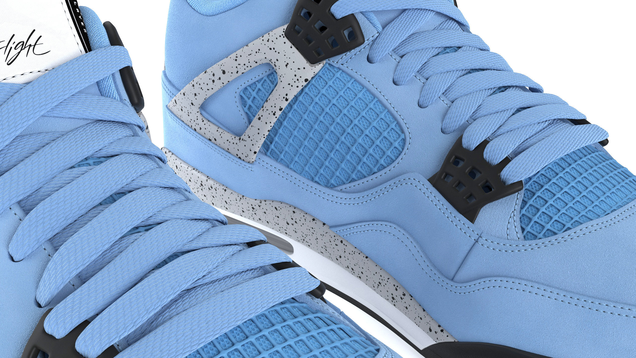 Jordan 4 Retro University Blue PBR 3D model_8