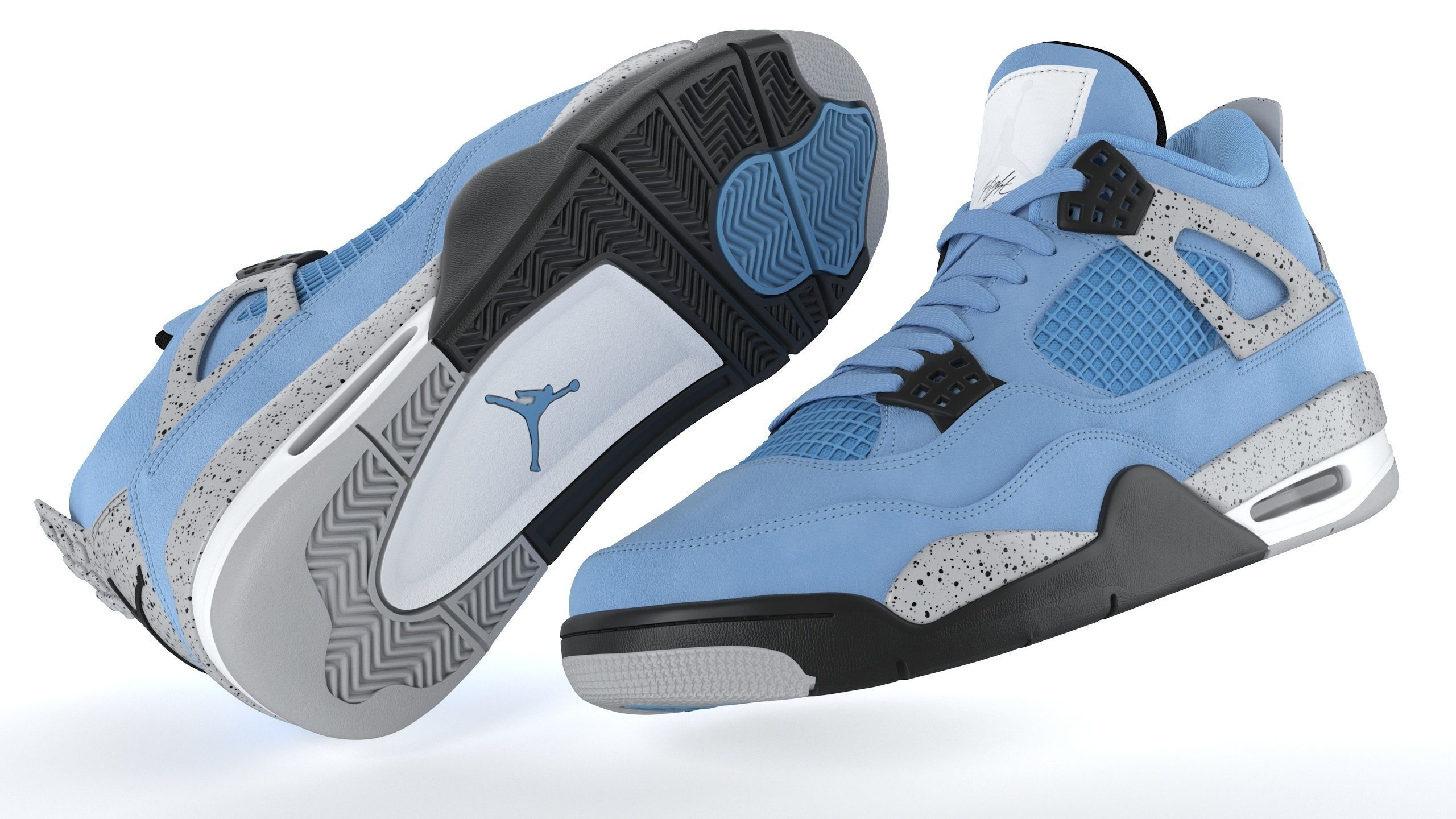 Jordan 4 Retro University Blue PBR 3D model_11