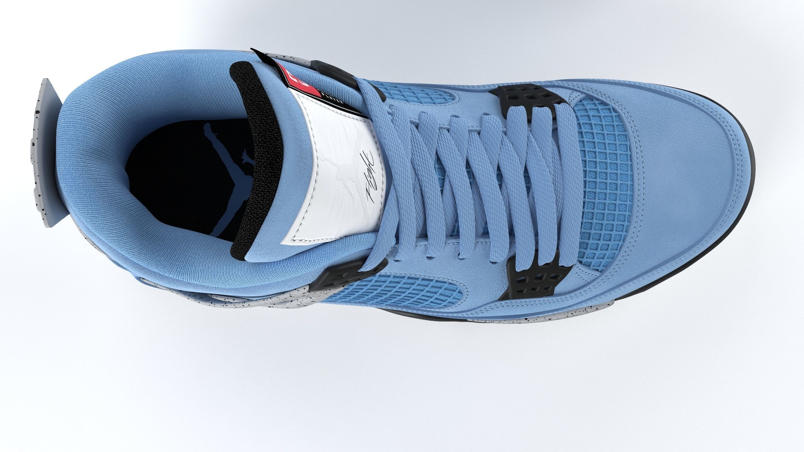 Jordan 4 Retro University Blue PBR 3D model_4