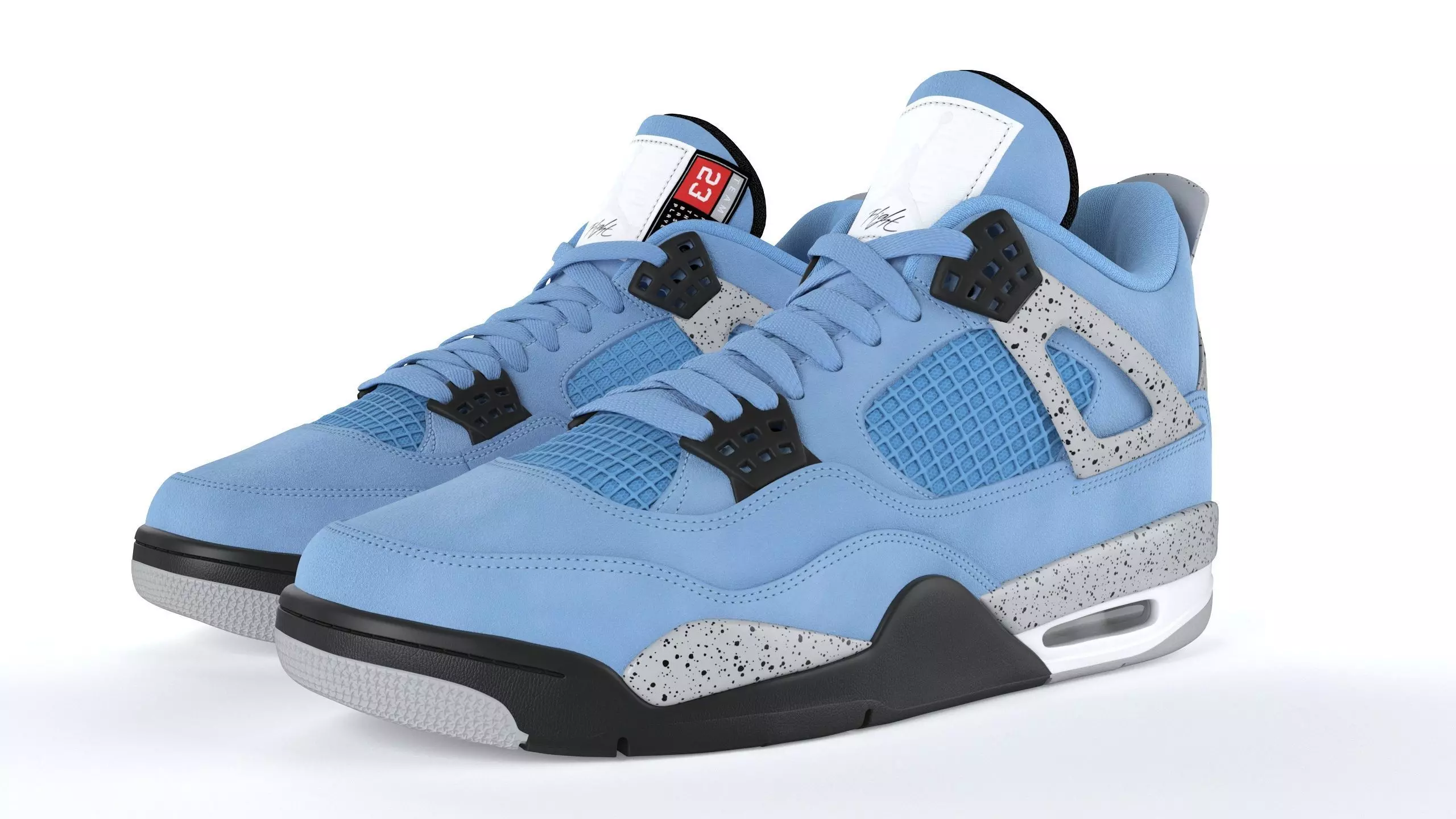 Jordan 4 Retro University Blue PBR 3D model_0