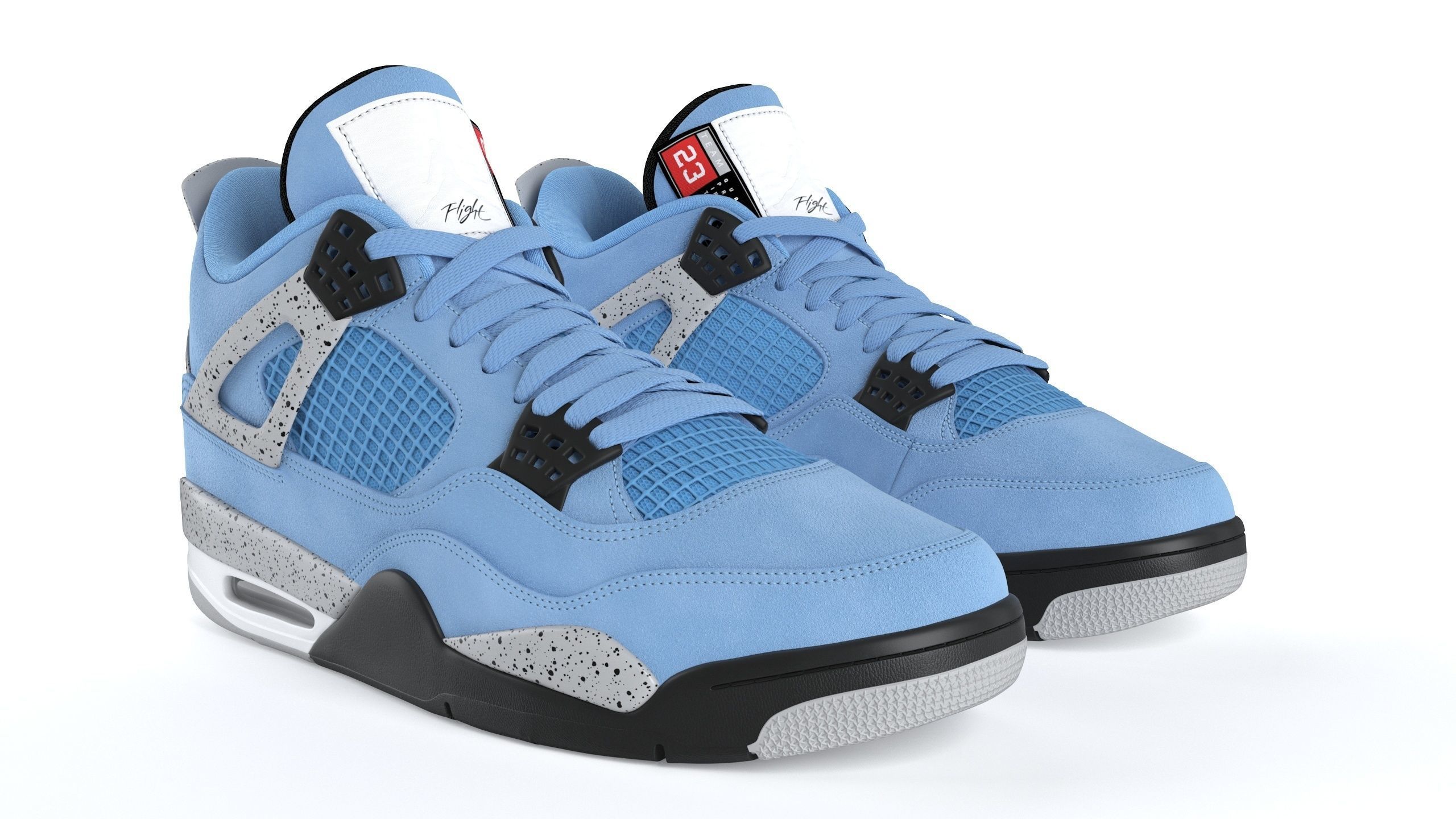 Jordan 4 Retro University Blue PBR 3D model_1