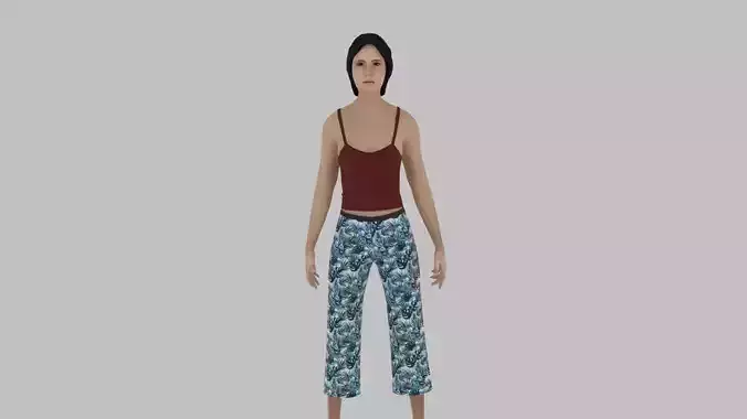Woman in pajama pants
