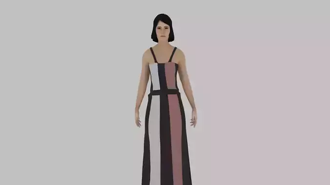 Woman in striped dress