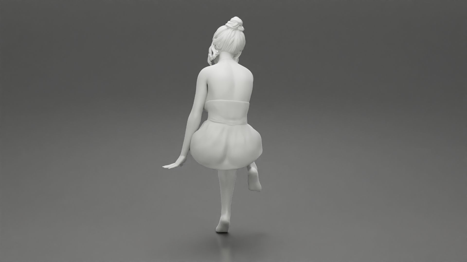 Sad Girl sitting in See through Babydoll 3D print model_10