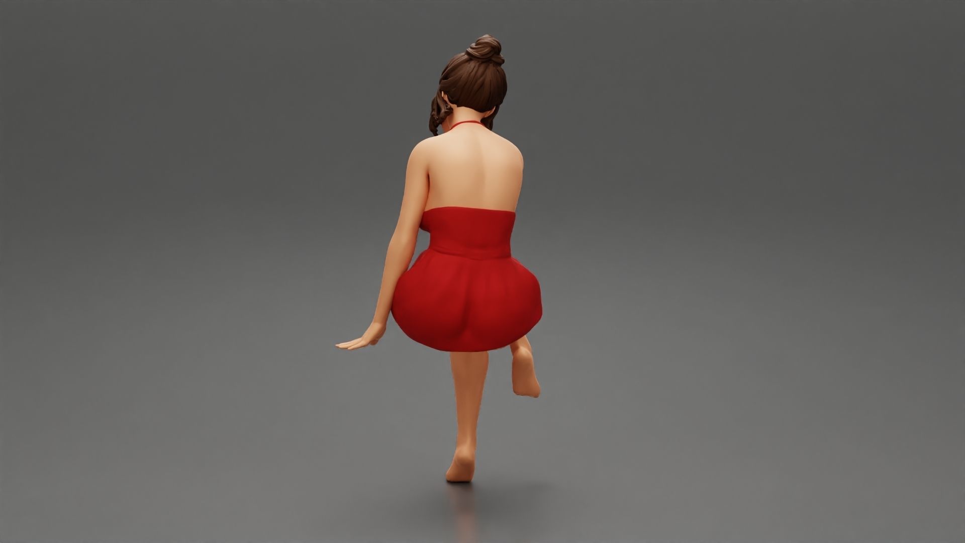 Sad Girl sitting in See through Babydoll 3D print model_4