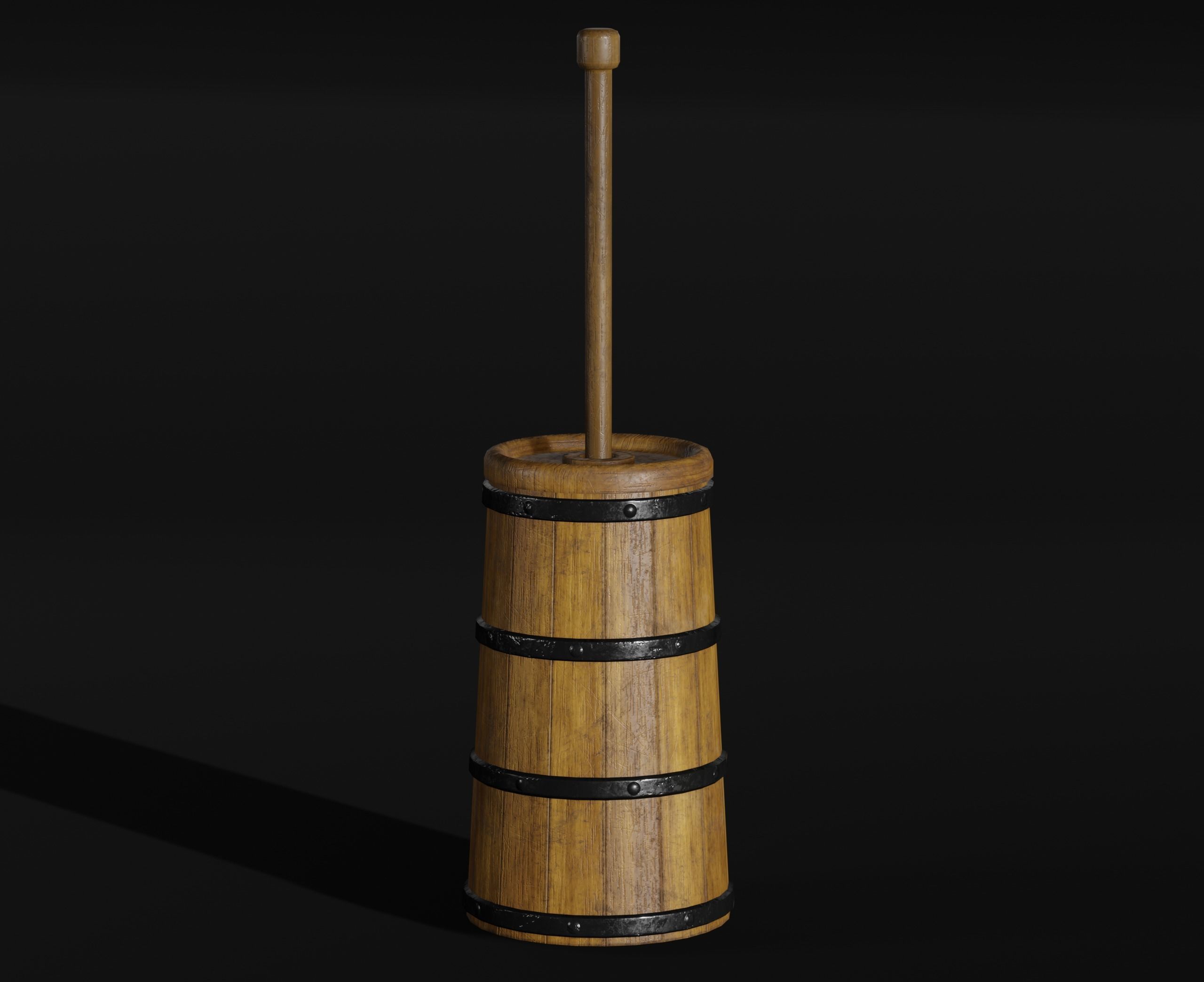 LowPoly PBR 35 Wooden Crate Barrel props Pack 3D Models Low-poly 3D model_63