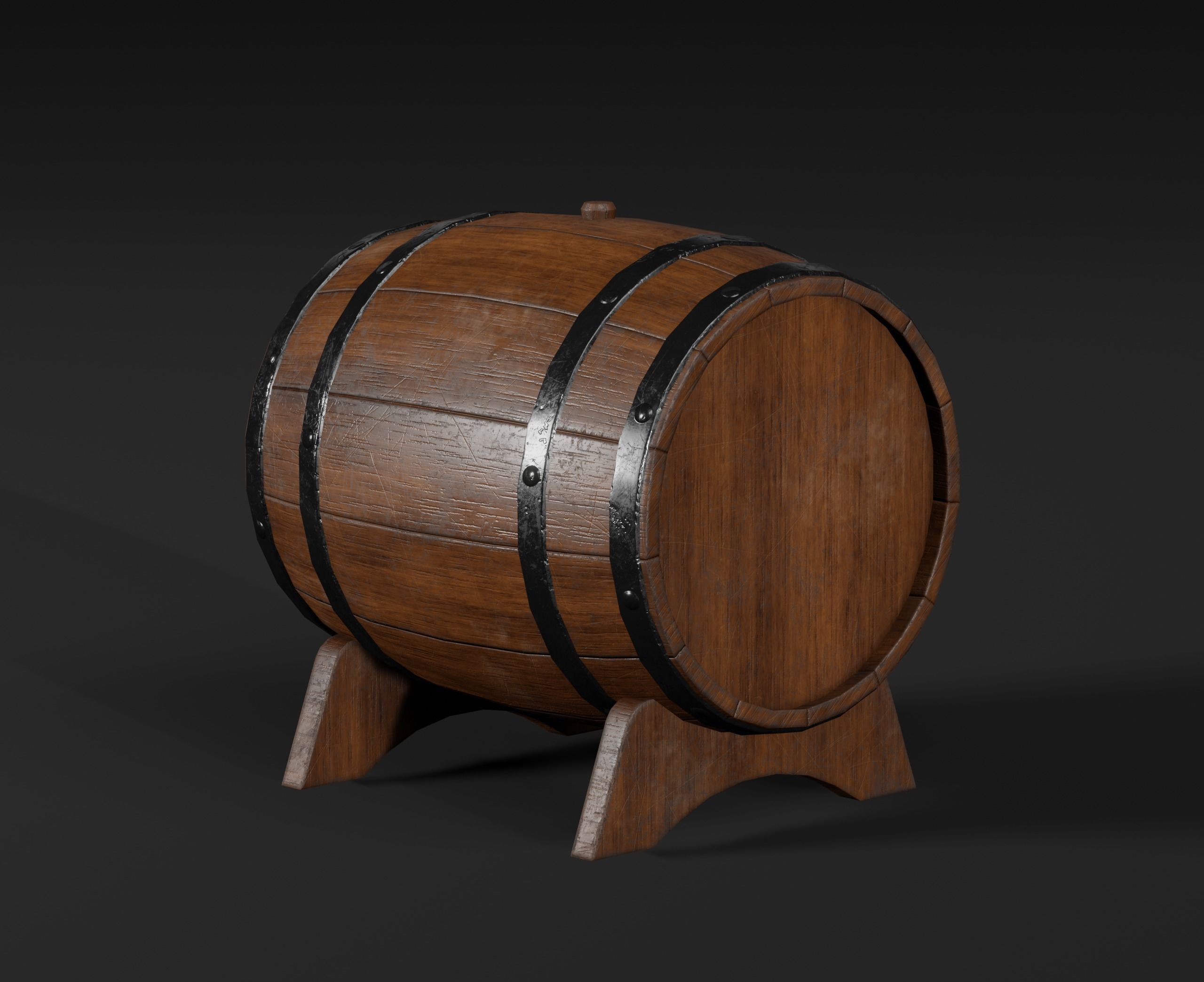 LowPoly PBR 35 Wooden Crate Barrel props Pack 3D Models Low-poly 3D model_68