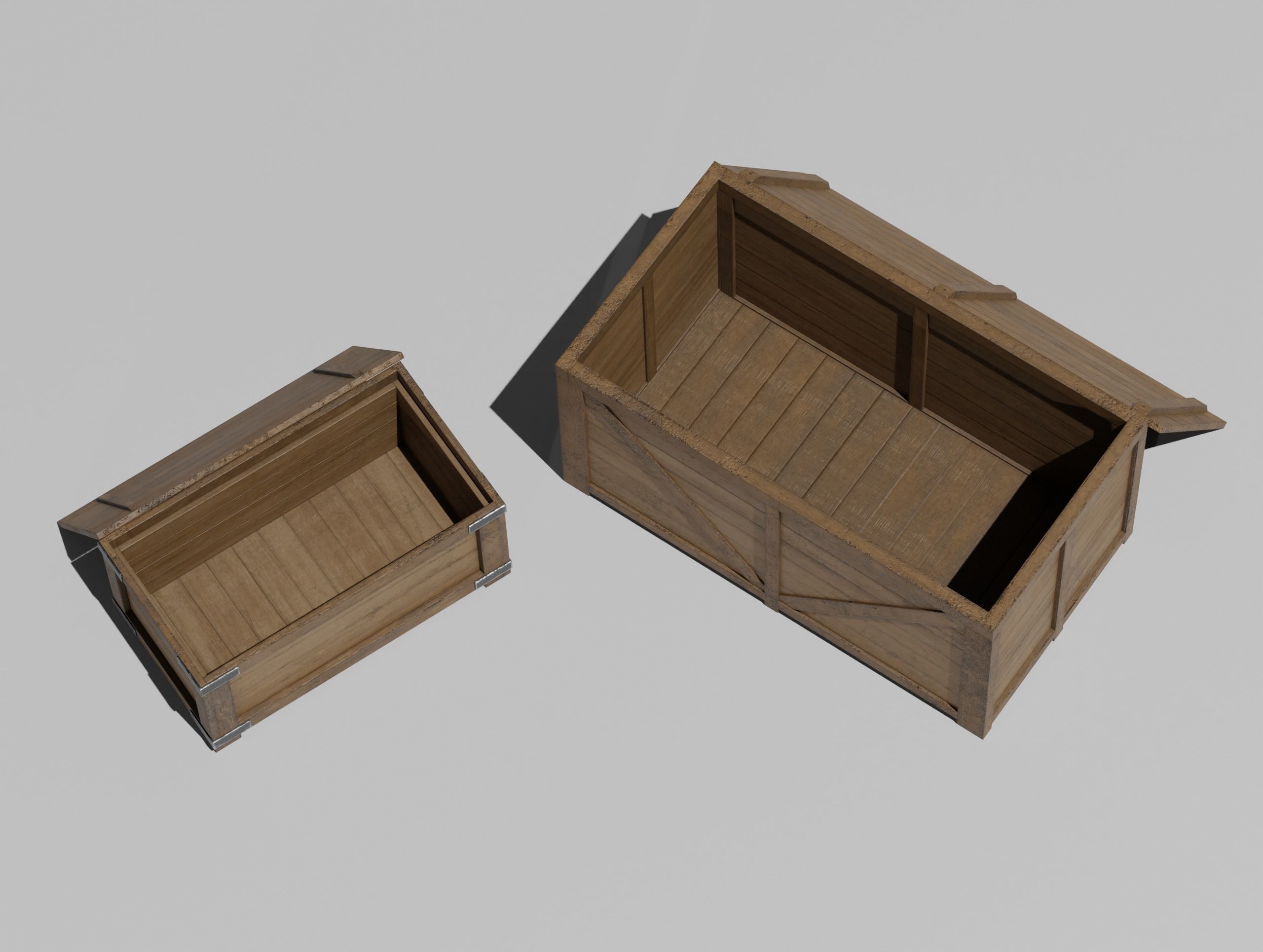 LowPoly PBR 35 Wooden Crate Barrel props Pack 3D Models Low-poly 3D model_21