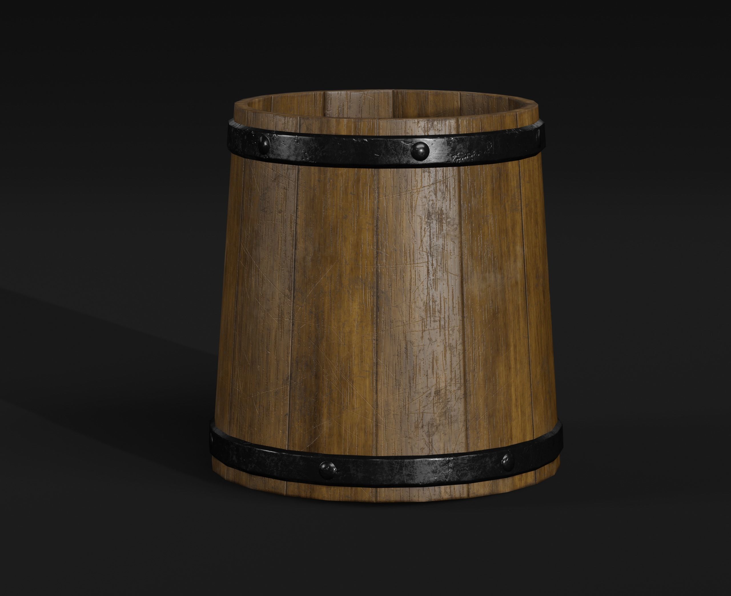 LowPoly PBR 35 Wooden Crate Barrel props Pack 3D Models Low-poly 3D model_66